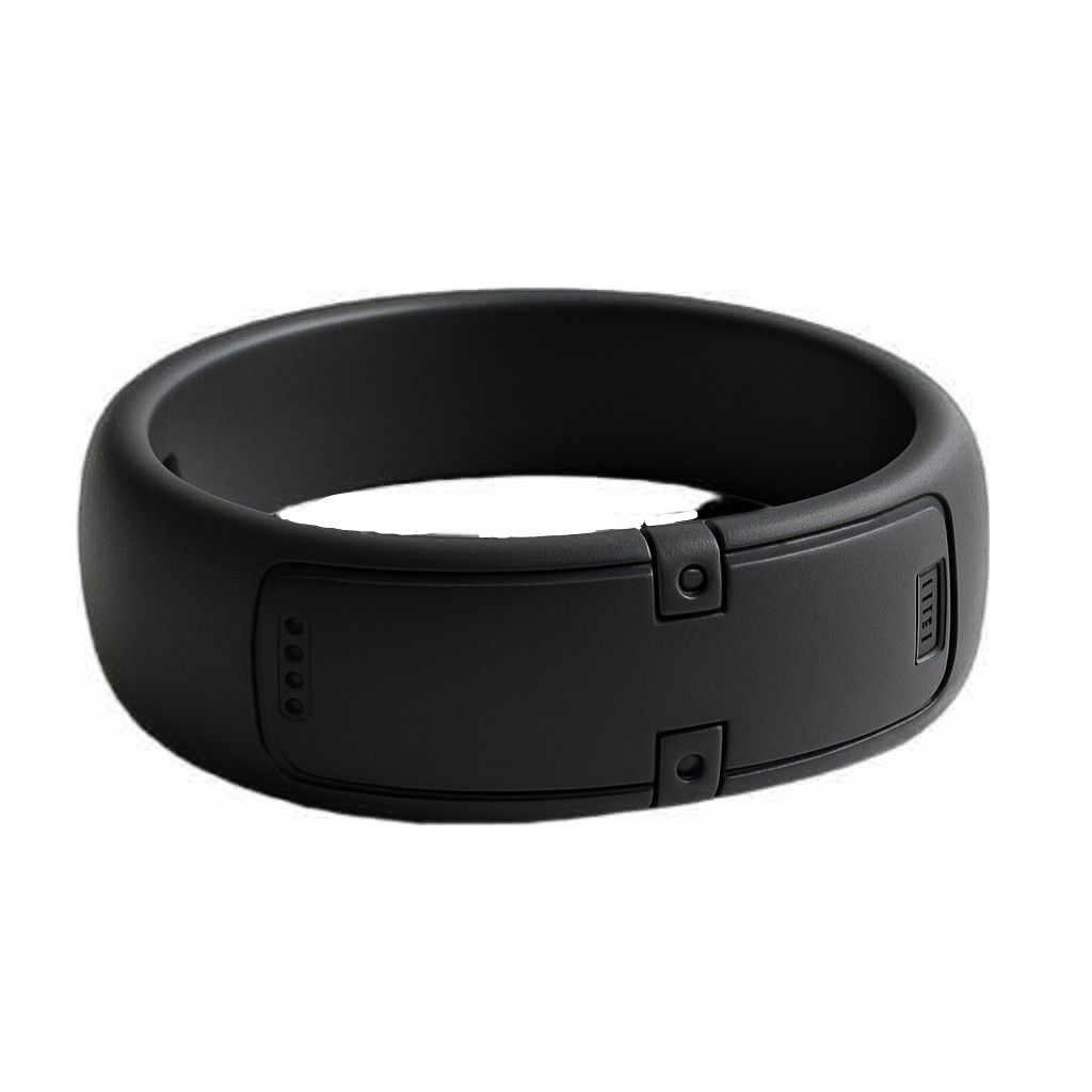 The SIX band: a matte black wrist band with no screen, no buttons, and no visible indicators.